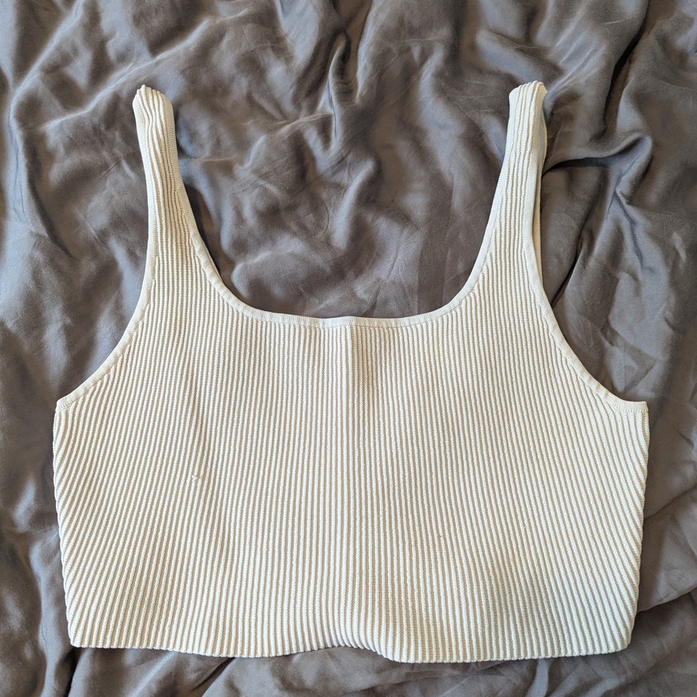 Babaton Ribbed Tank Top in Cream